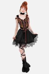 embroidered moth whimsigoth corset top by restyle