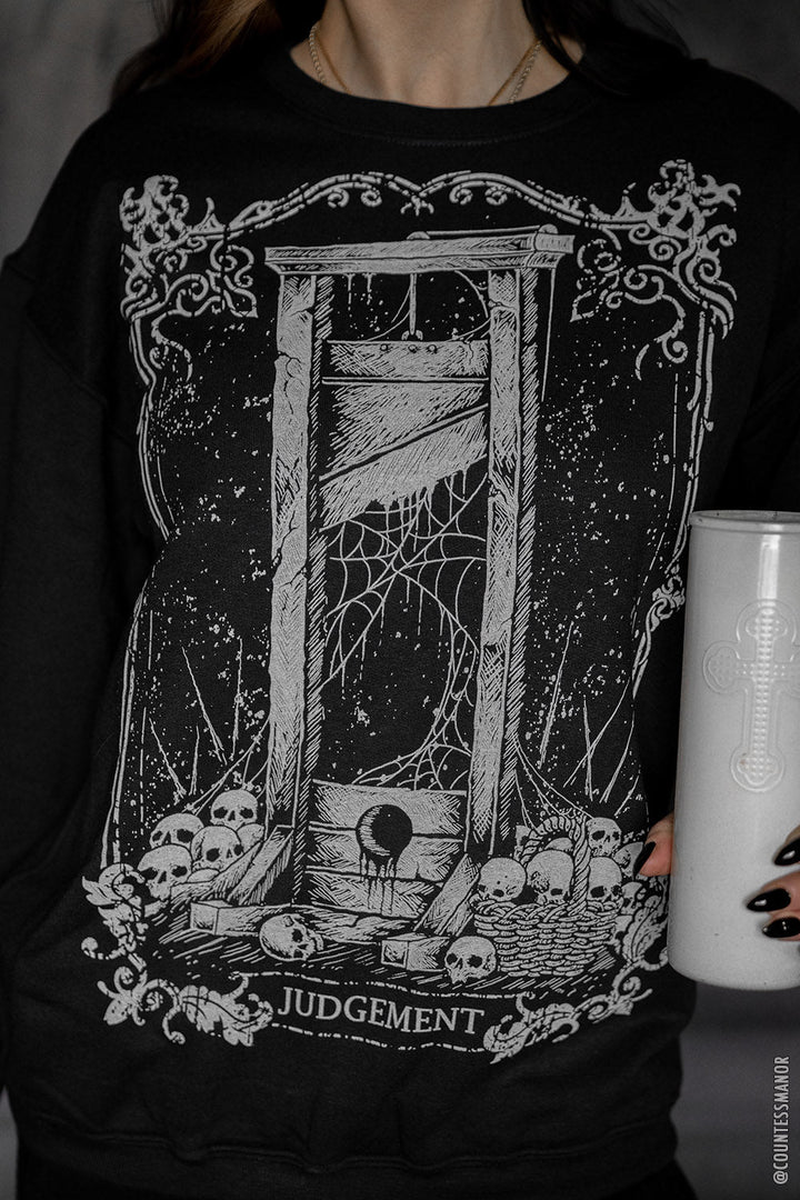 Judgement Guillotine Tarot Card Sweatshirt - mens outerwear - VampireFreaks - VampireFreaks