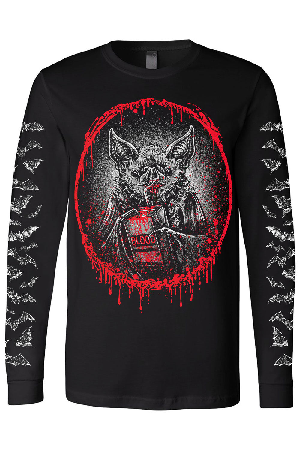 long sleeve gothic bat tshirt with bat sleeves