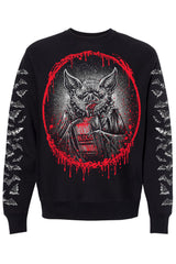 gothic sweater with bat graohic