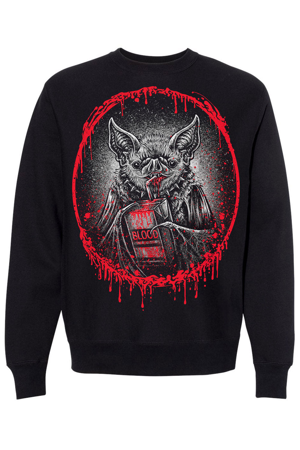 bat drinking blood juice box emo sweatshirt