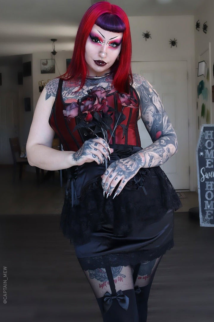 Juliet Mini Slip Skirt - skirts - VampireFreaks - Forest Ink