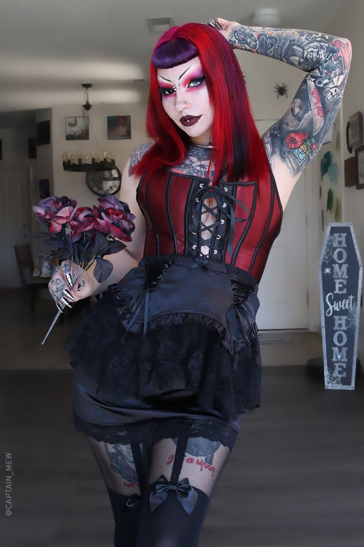 Juliet Mini Slip Skirt - skirts - VampireFreaks - Forest Ink