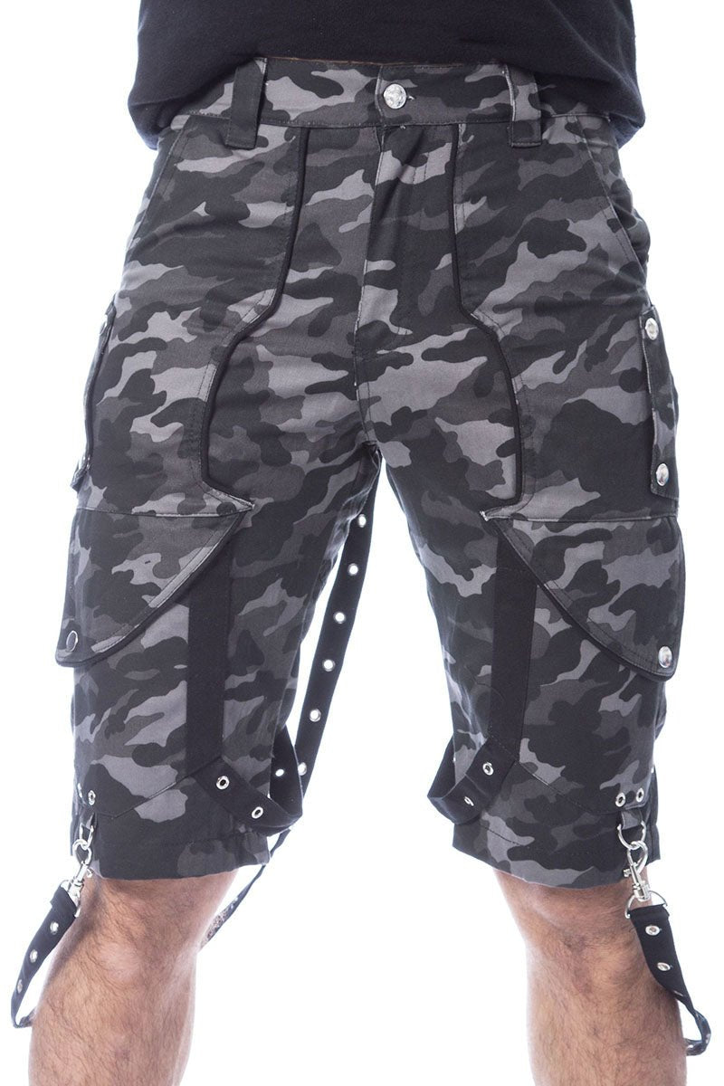 Justus Shorts [Gray Camo] - mens pants - VampireFreaks - Poizen Industries