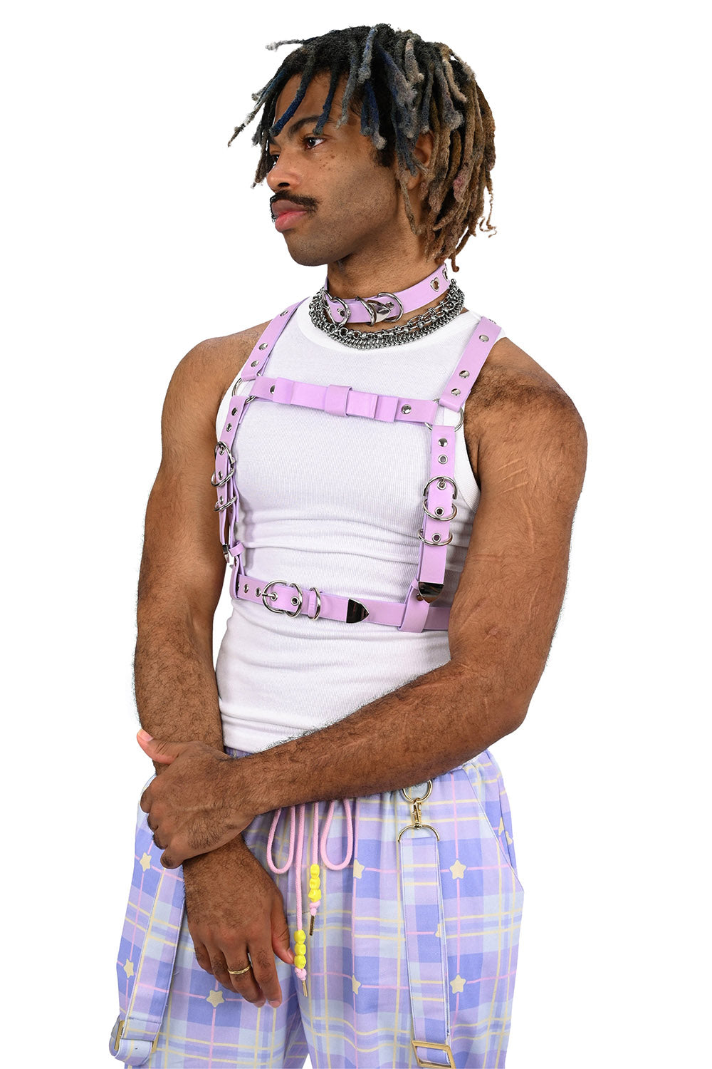 pastel goth buckle harness