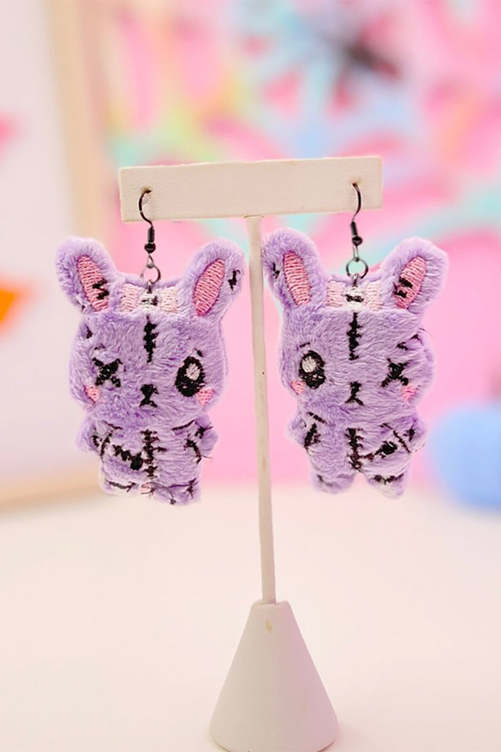 Gurokawa Pastel Goth Dead Bunny Plush Earrings