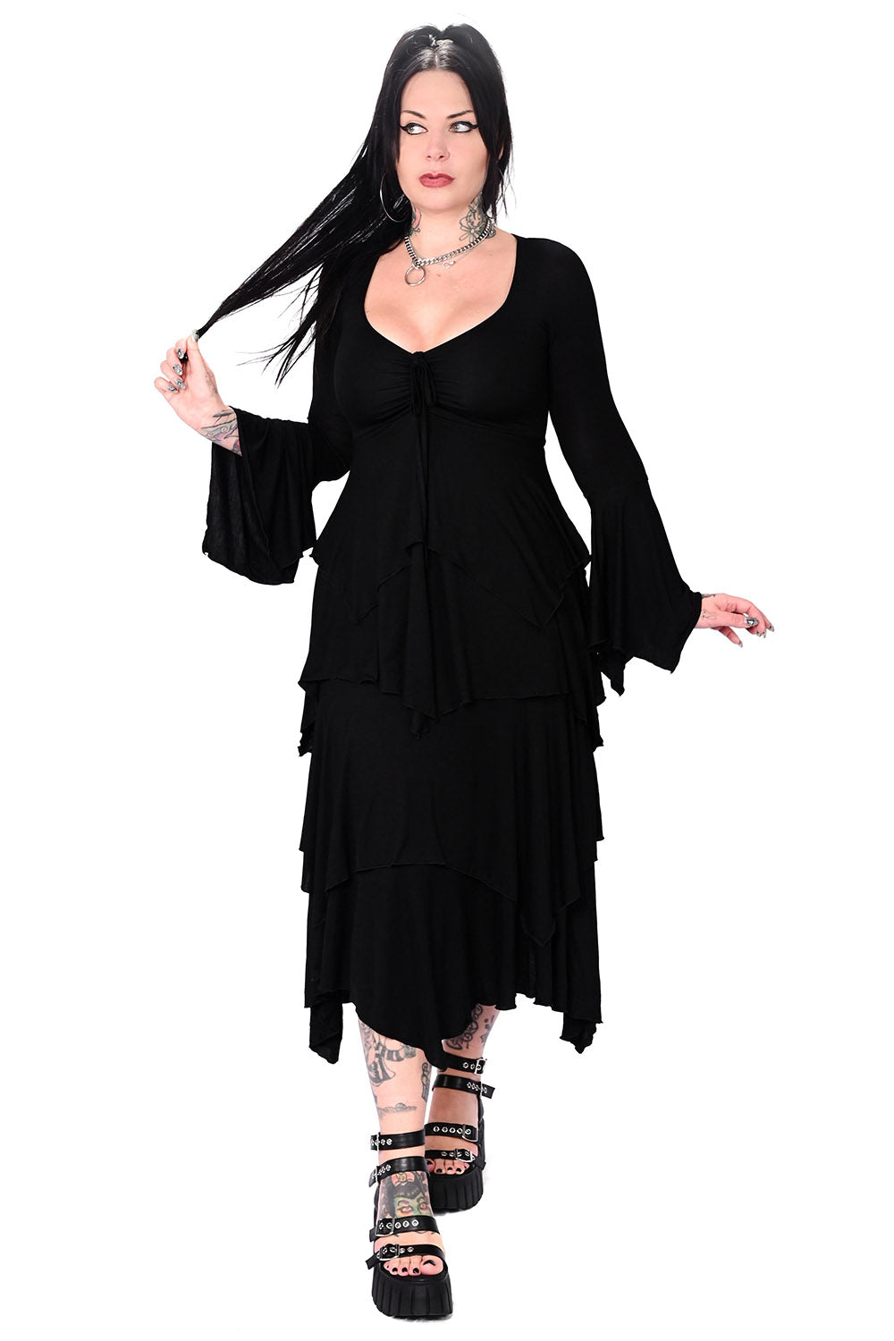 tiered gothic dress