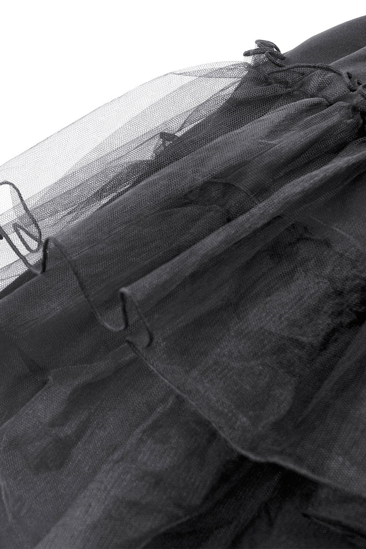 womens high waisted black embroidered skater skirt by dark in love