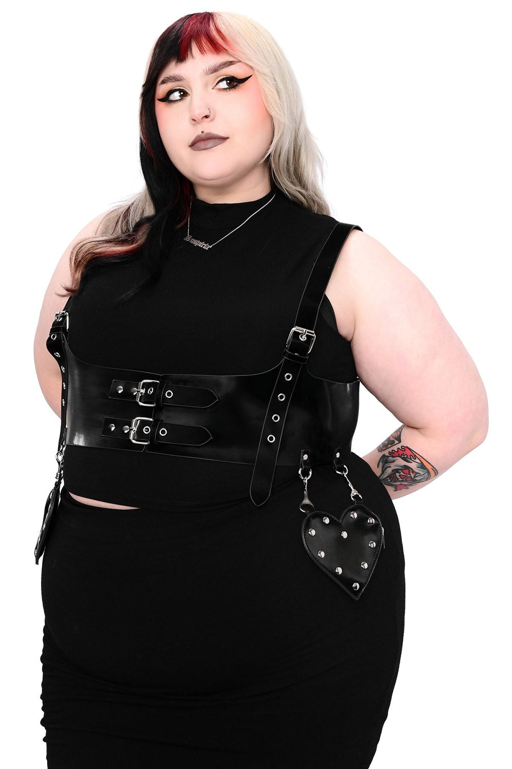 black velvet gothic plus size waist harness