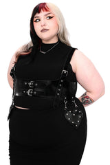 black velvet gothic plus size waist harness