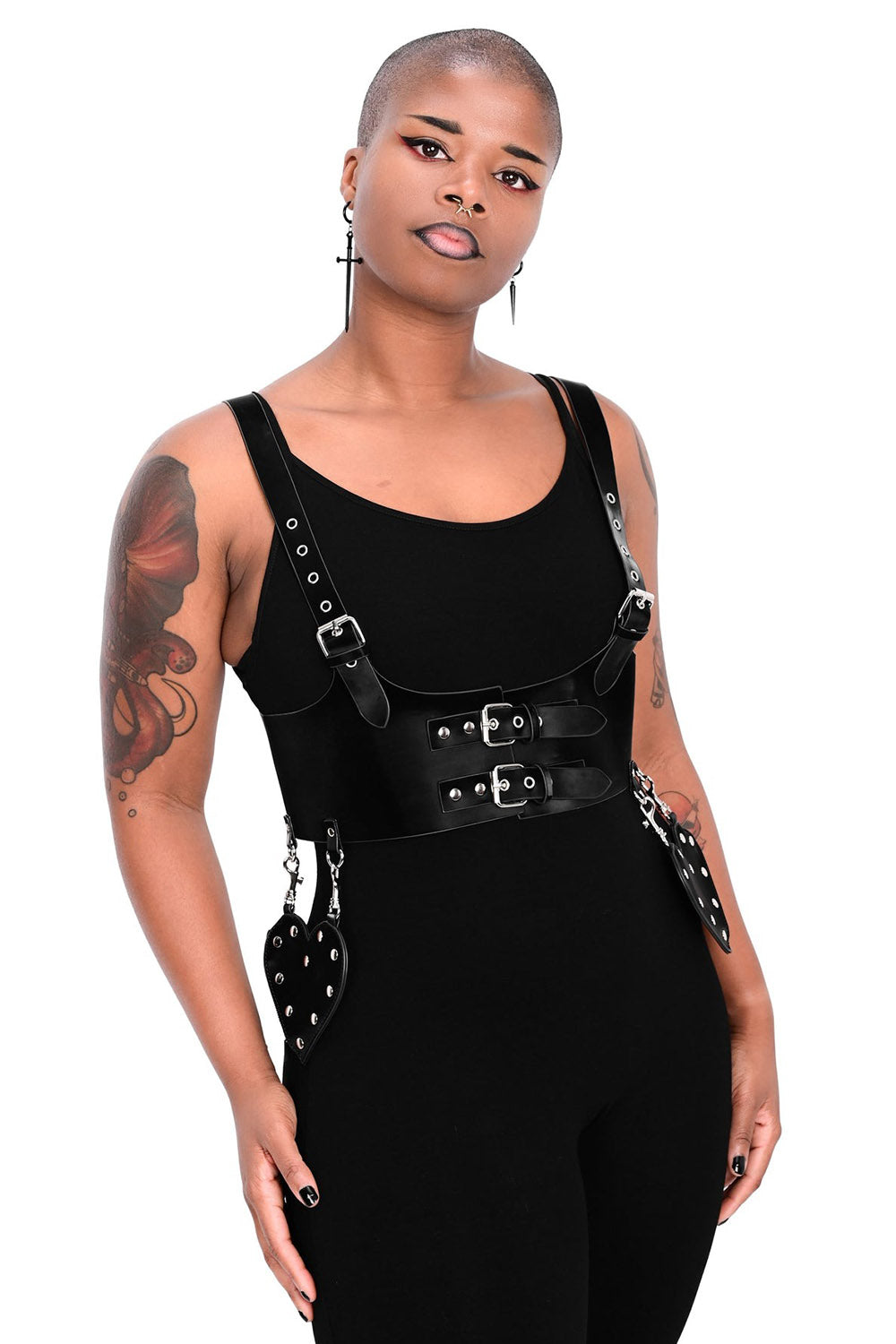 gothic harness with adjustable shoulder straps 