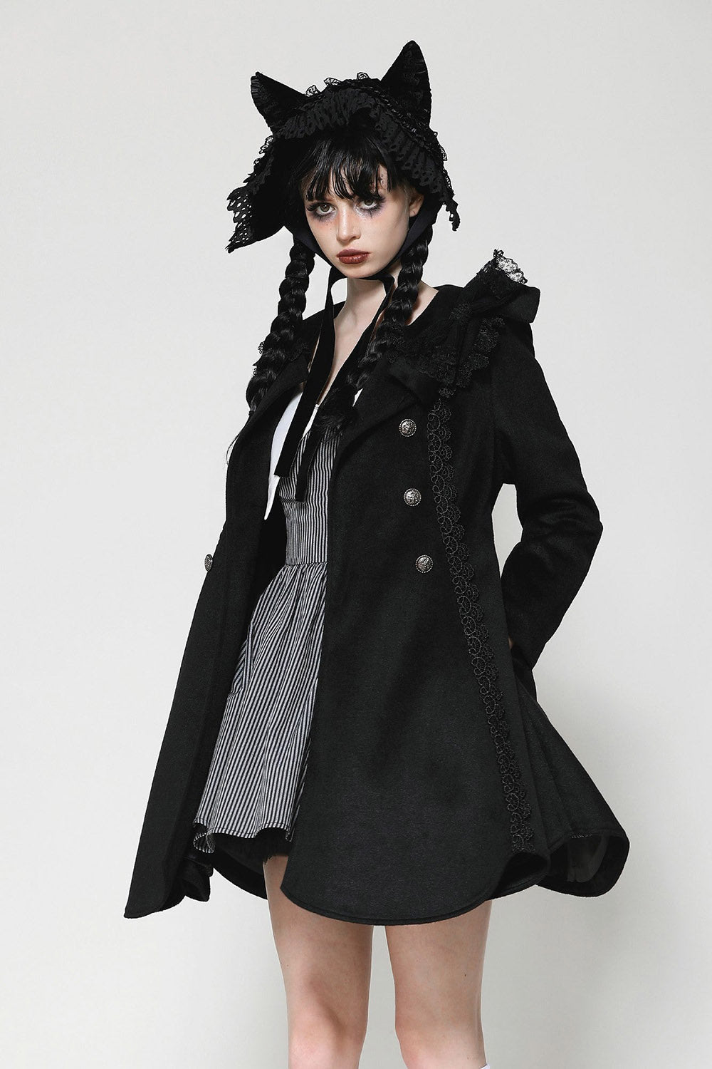 gothic lolita hat with kitty ears