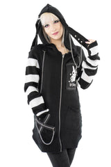 emo striped sleeve sweater