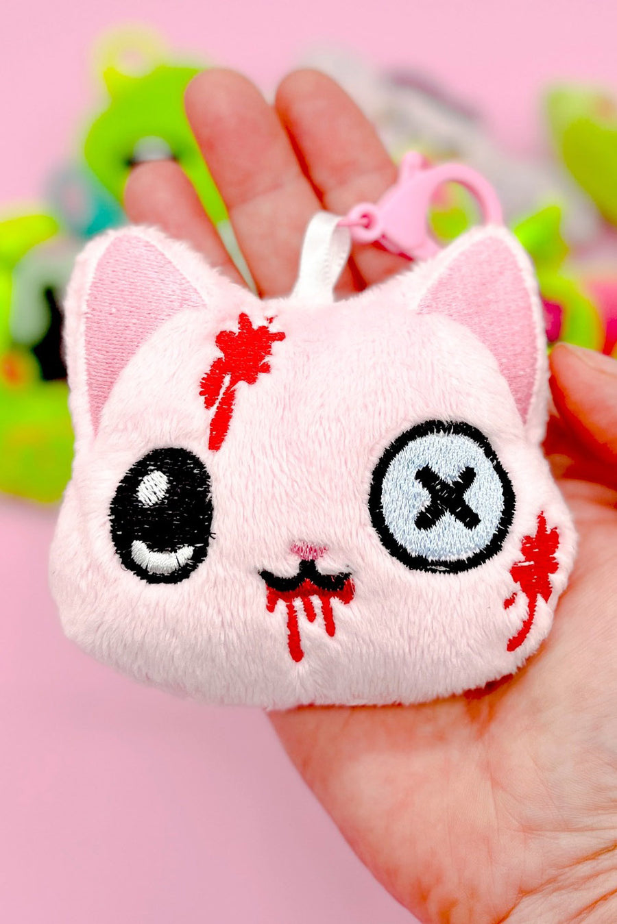 blood splatter creepy cute kawaii plushie keychain