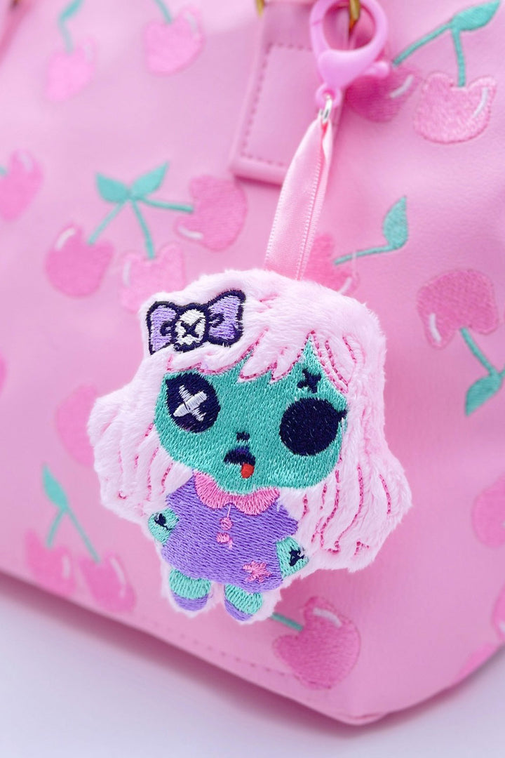embroidered zombie creepy cute doll plush 3d keychain
