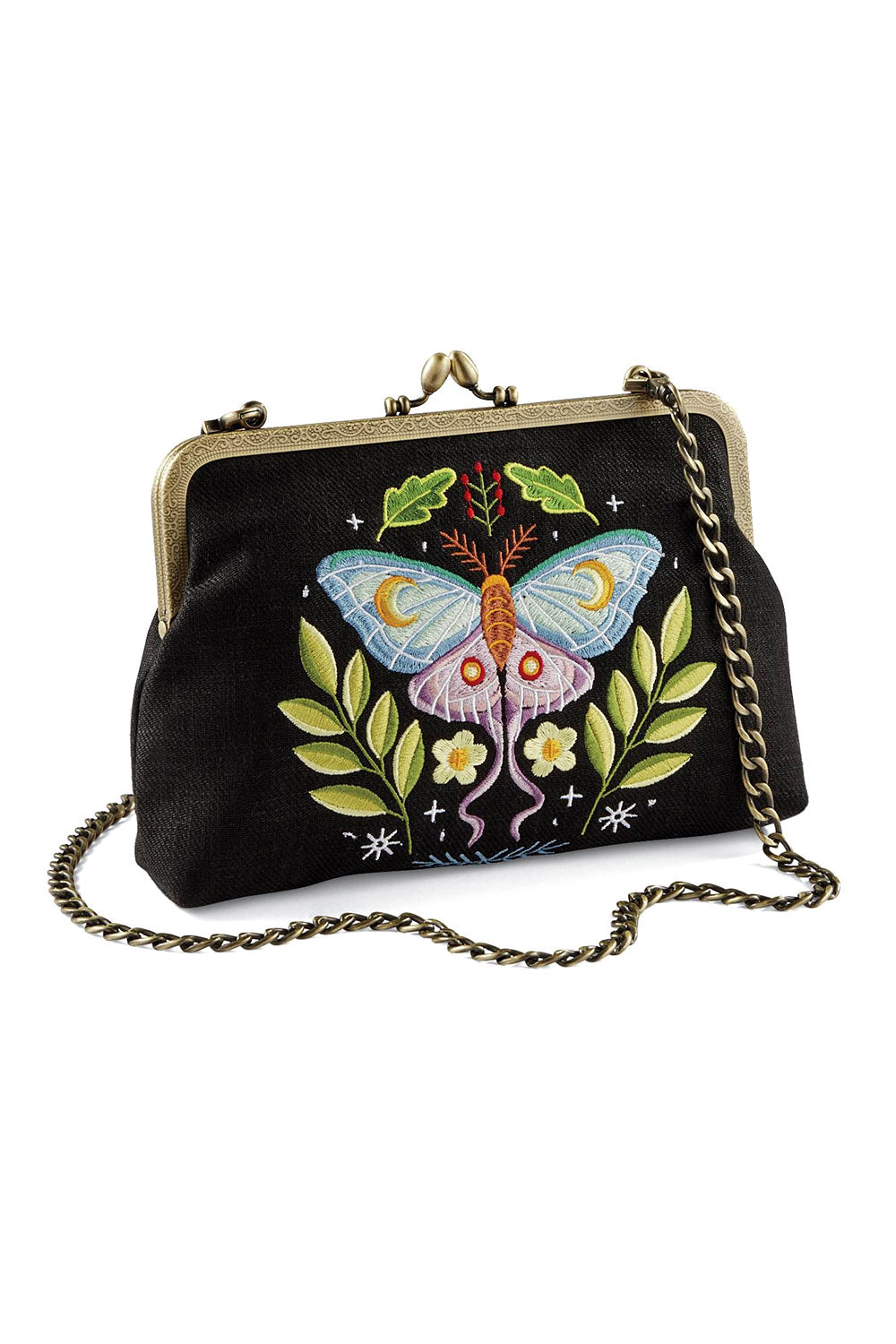 dark cottagecore butterfly purse with kisslock close