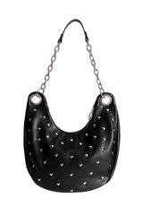 slouchy emo heart stud purse