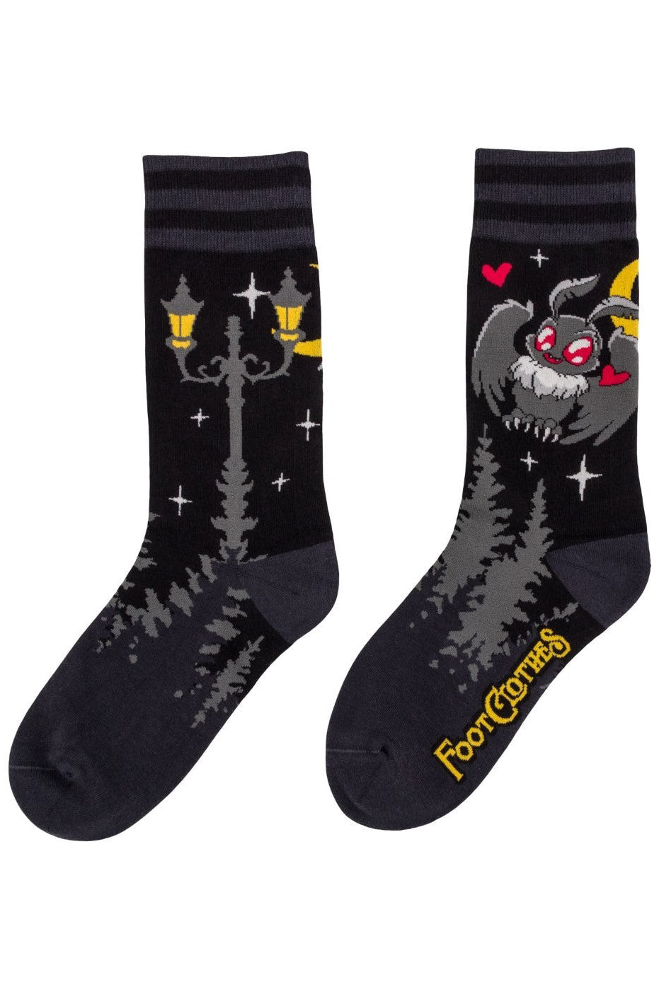 scene girl creepy cute knitted mothman socks