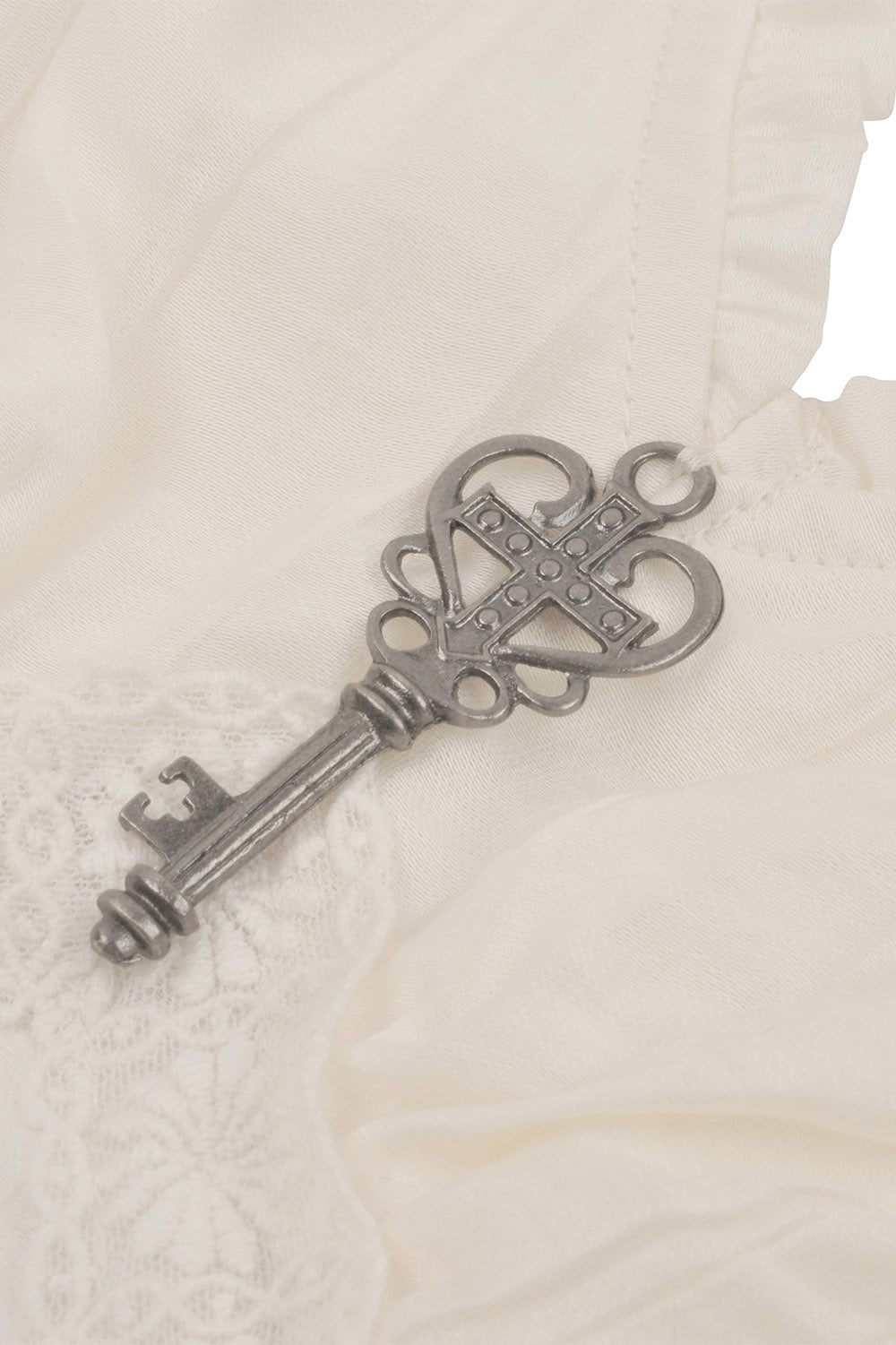 romantic goth blouse with key pendant 