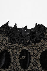 vintage high collar puff shoulder long sleeve lace top