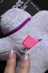 creepy cute embroidered monster keychain with back pocket
