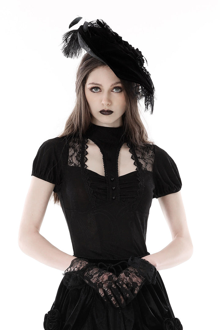 womens keyhole gothic crop top