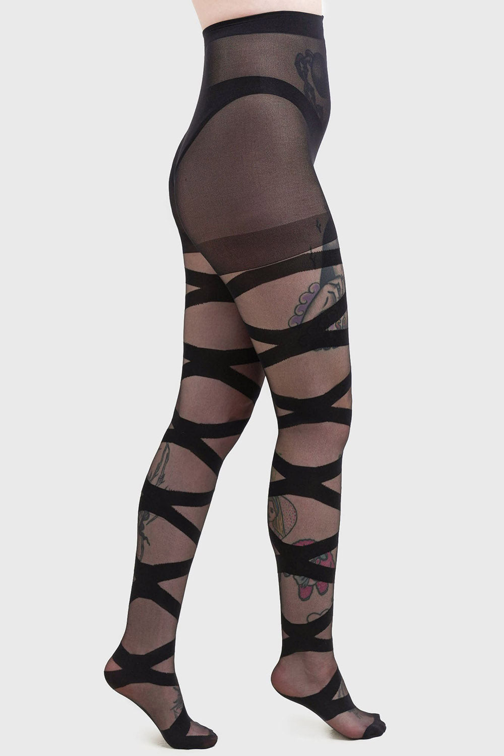 gothic black mummy tights