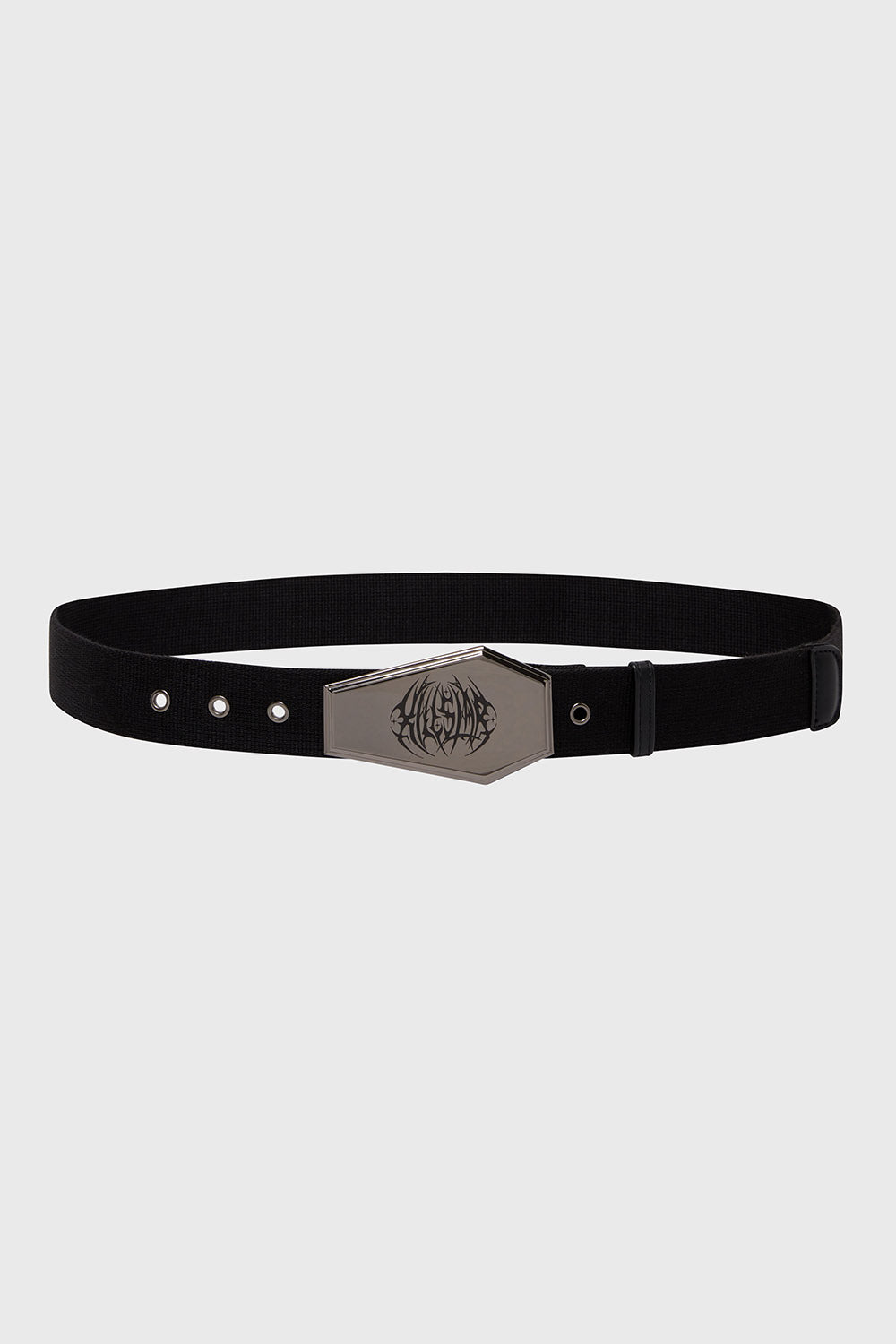 mens black coffin belt buckle belt 