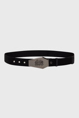 mens black coffin belt buckle belt 