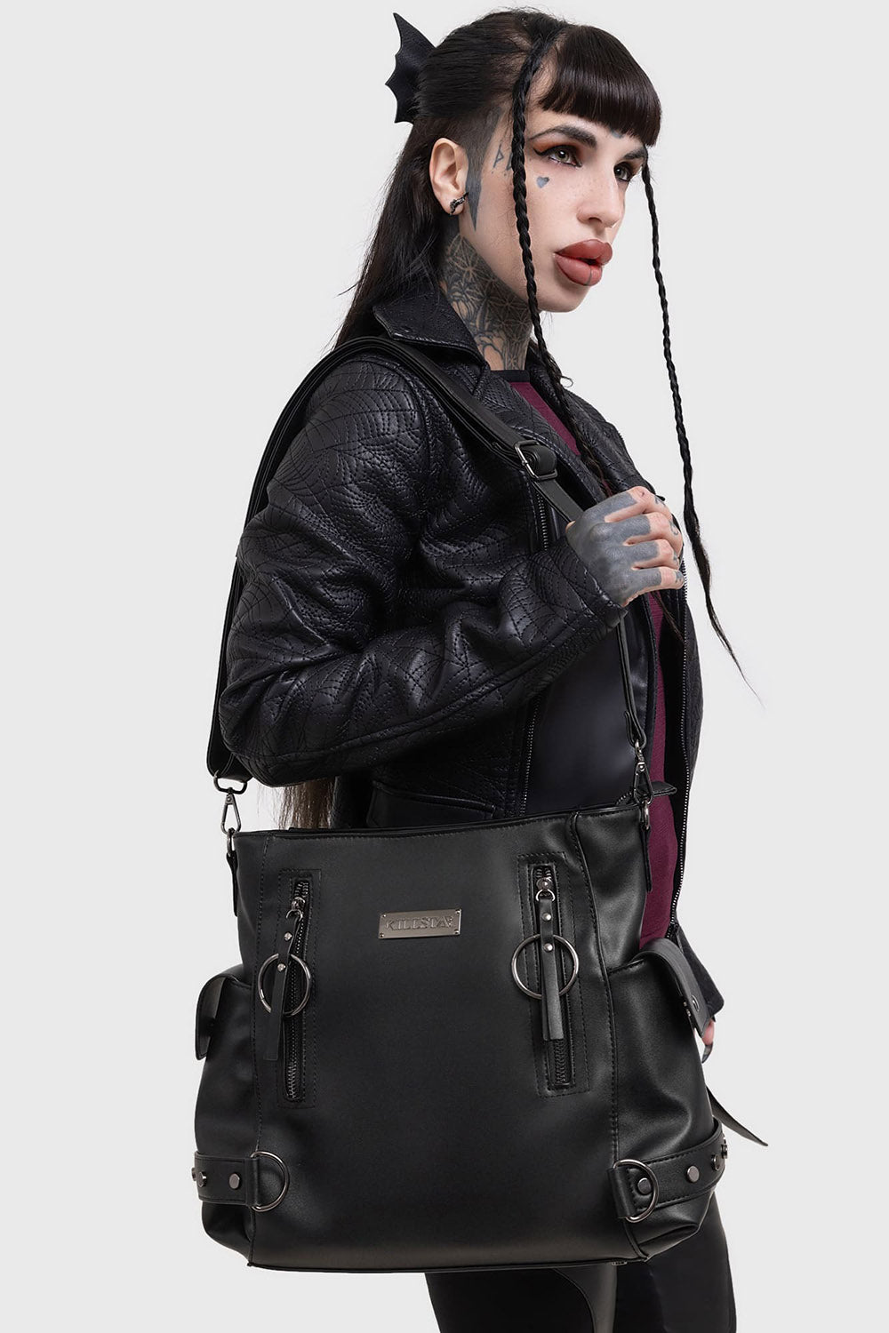 gothic o ring crossbody bag