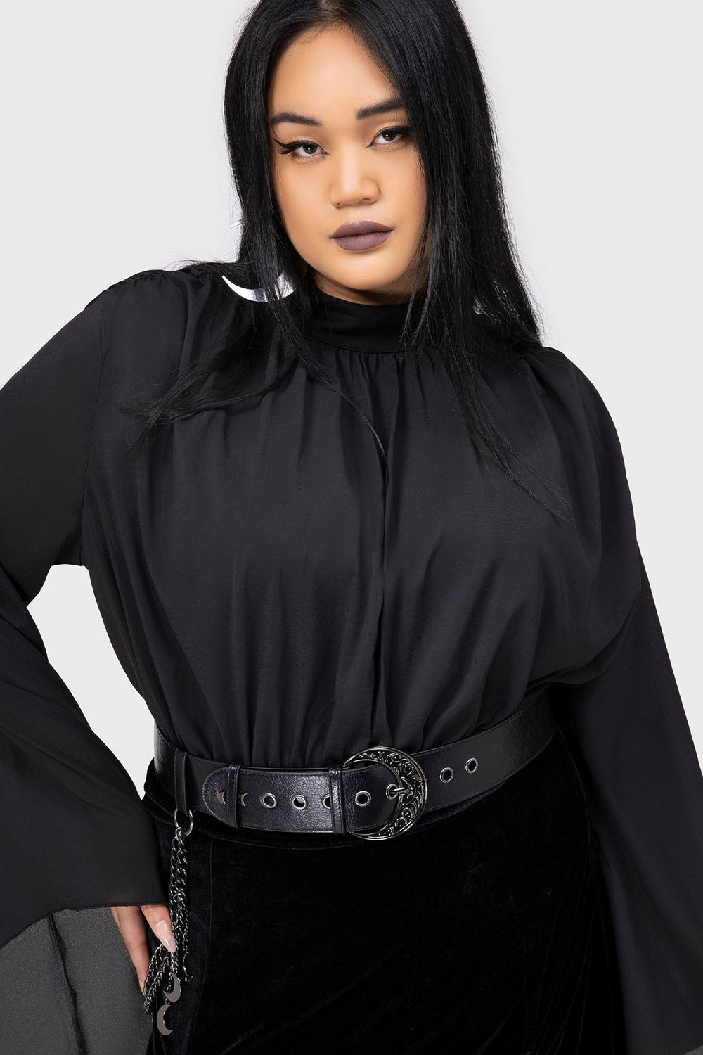 crescent moon plus size  hippie goth wide waistband belt