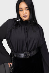 crescent moon plus size  hippie goth wide waistband belt