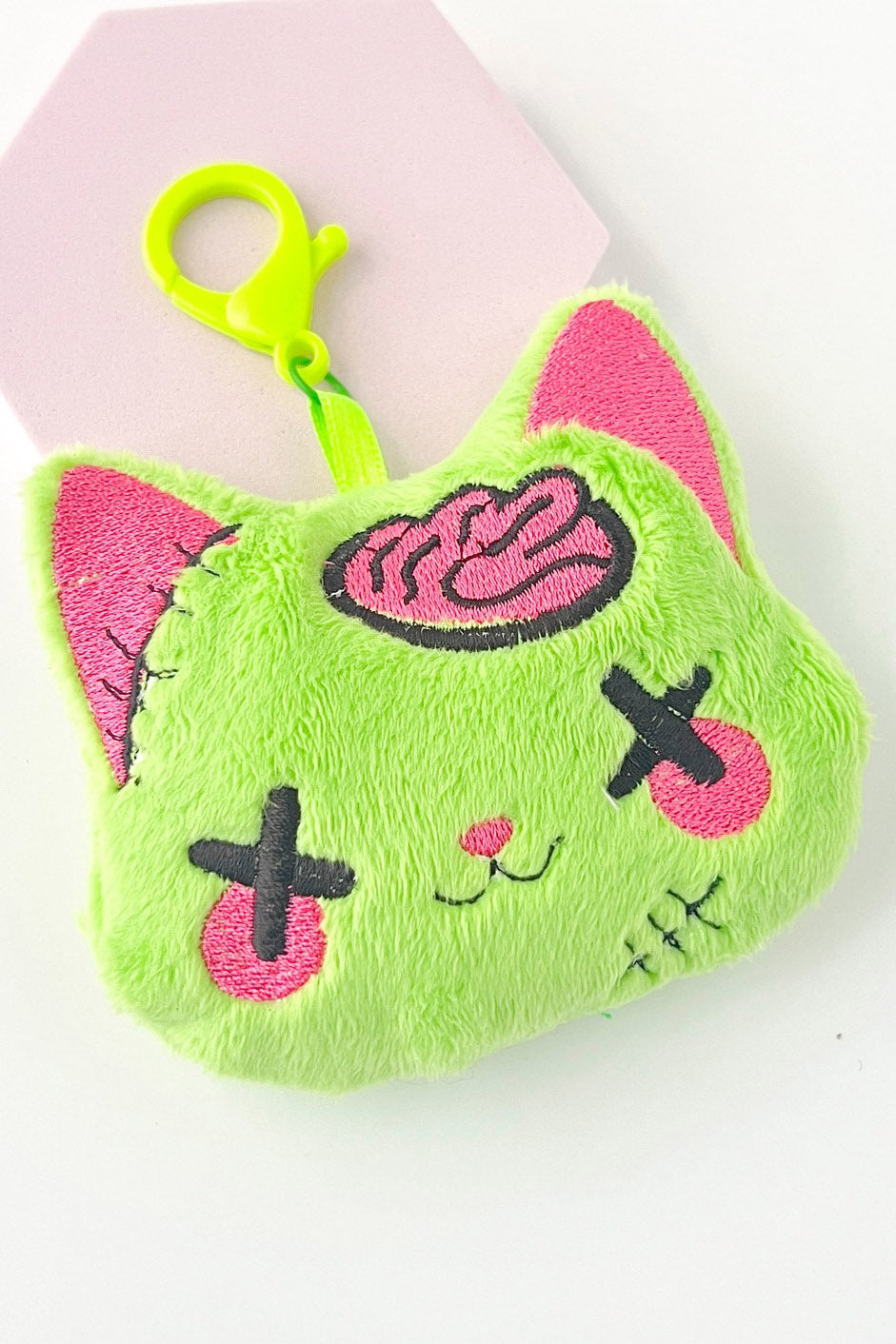 emo stitched frankenstein kitten zombie cat plush keychain