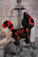 embroidered vampire kitty cat stuffed animal keychain 