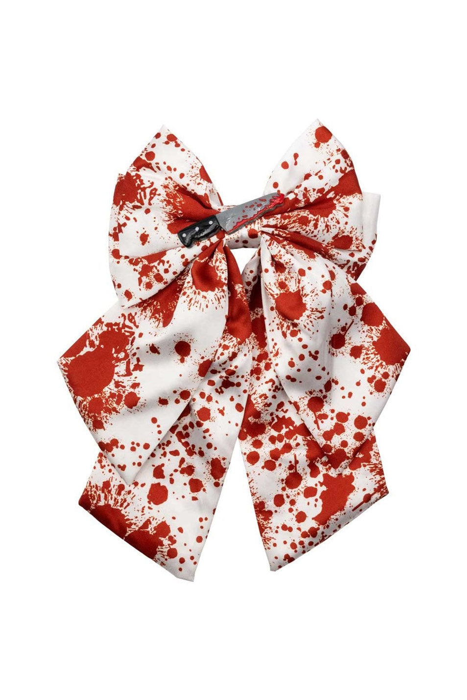 red and white blood splatter hair bow