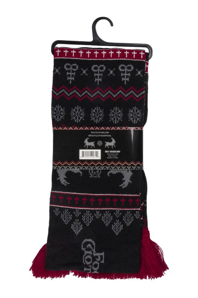 spooky scary knitted goth xmas scarf