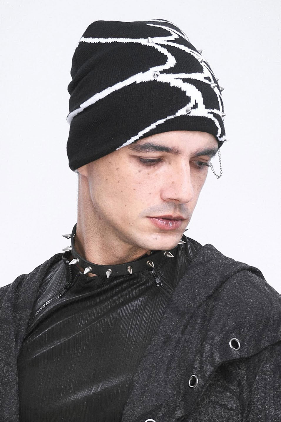 mall goth spiked beanie 