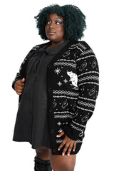 plus size knitted rat sweater cardigan