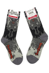 mothman horror knitted socks
