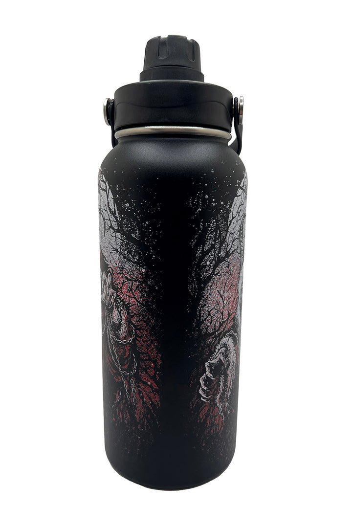 krampus stainless steel xmas water bottle