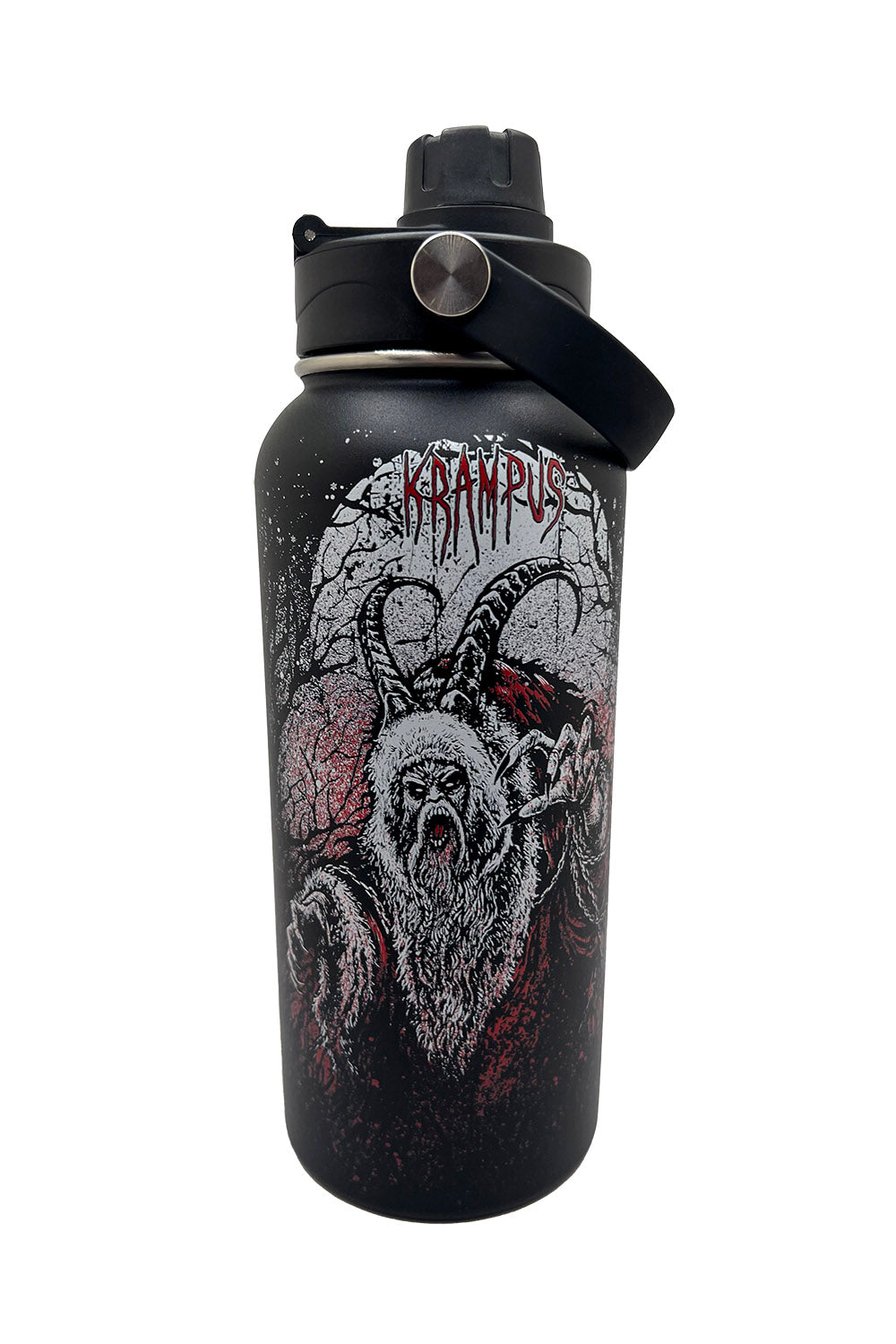 spooky scary christmas water bottle