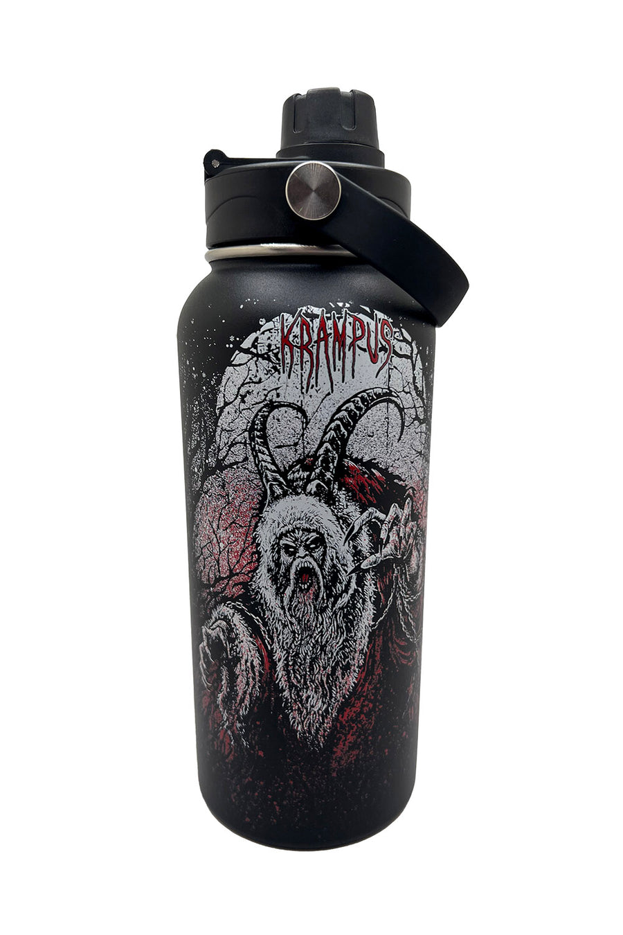 spooky scary christmas water bottle