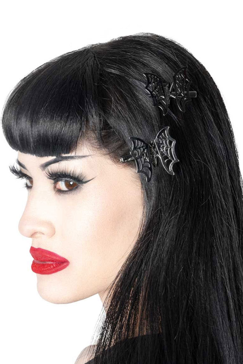 halloween bat hair clips