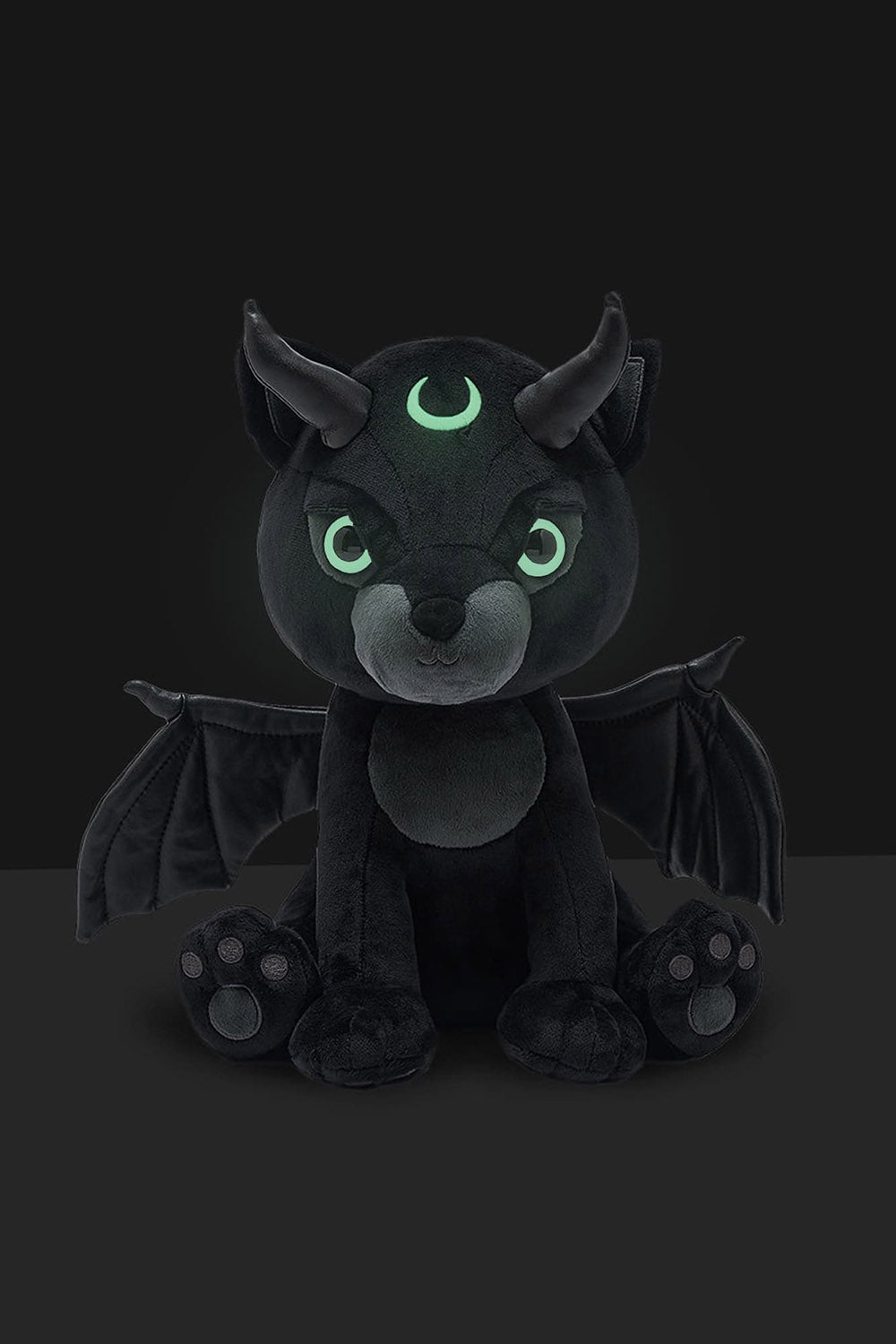 black bat glow in the dark plush toy