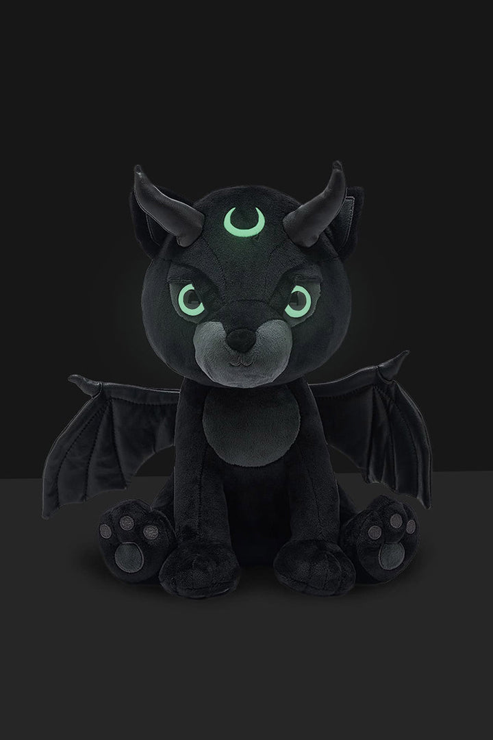 black bat glow in the dark plush toy