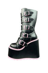 pastel pink and black bubblegum goth boots