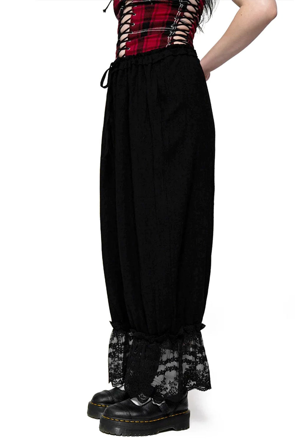 adjustable waist womens wide leg pants with baggy fit