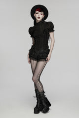 victorian goth womens ruffled bloomer shorts