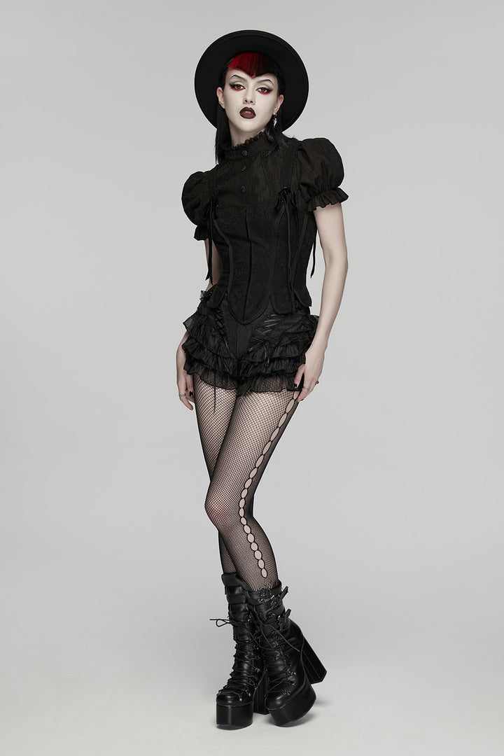 victorian goth womens ruffled bloomer shorts