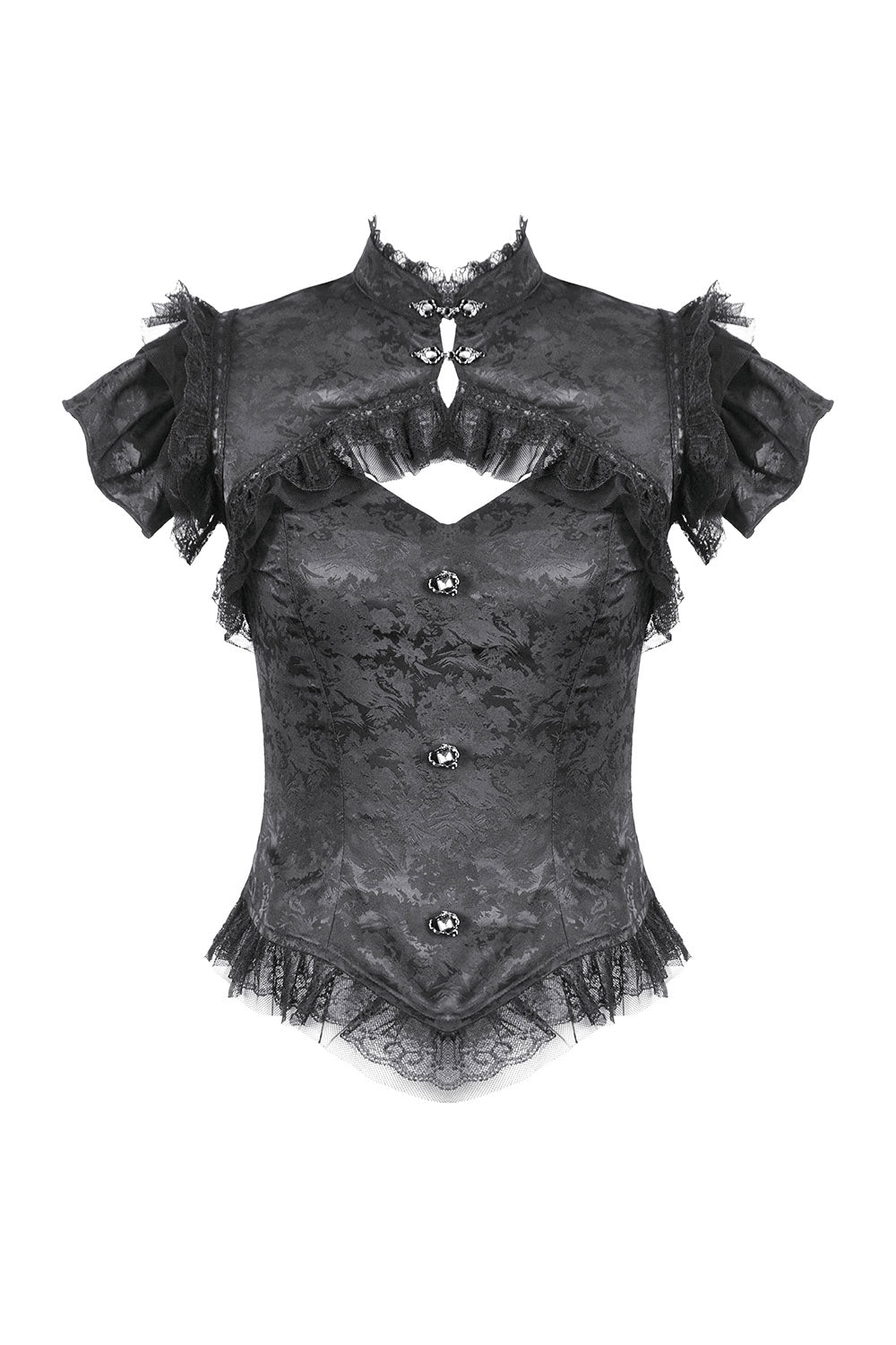womens gothic lace ruffled top